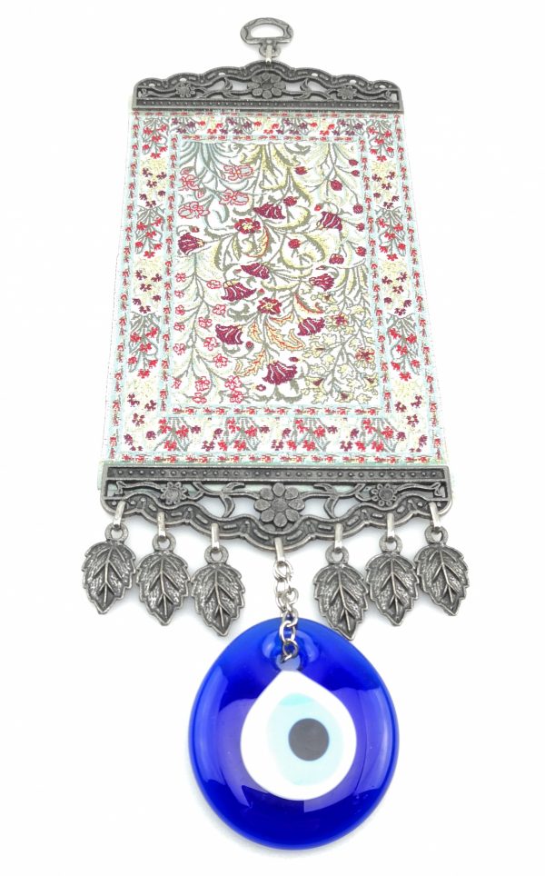 Handmade Turkish Carpet Wall Hanging - Evil Eye - Nazar Alloy - Image 5