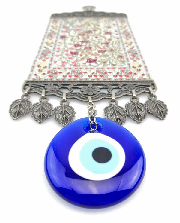 Handmade Turkish Carpet Wall Hanging - Evil Eye - Nazar Alloy - Image 6