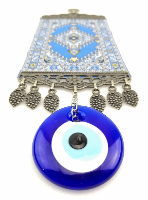 Handmade Turkish Carpet / Evil Eye – Nazar Alloy Wall Hanging - Image 6