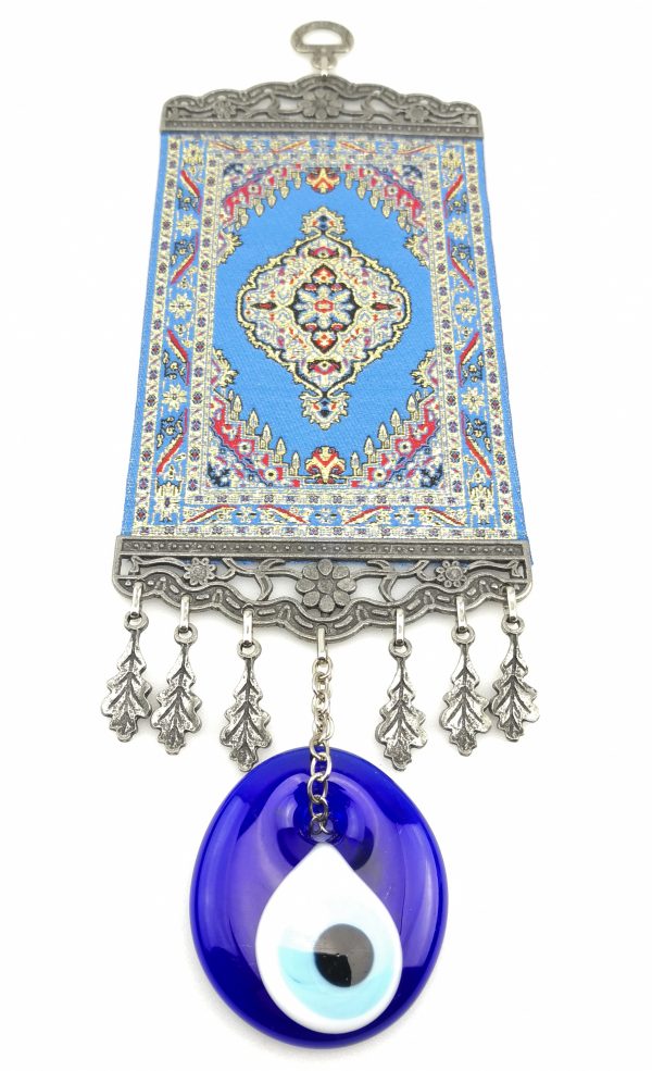 Handmade Turkish Carpet Wall Hanging - Evil Eye - Nazar Alloy - Image 5