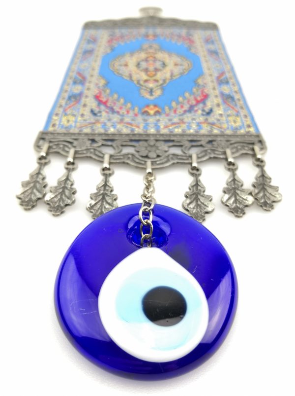 Handmade Turkish Carpet Wall Hanging - Evil Eye - Nazar Alloy - Image 6