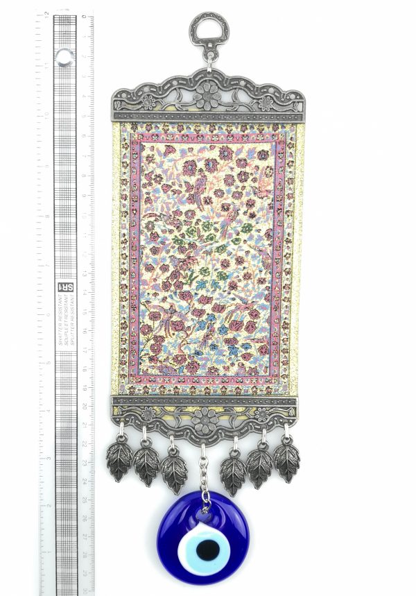 Handmade Turkish Carpet Wall Hanging - Evil Eye - Nazar Alloy - Image 4