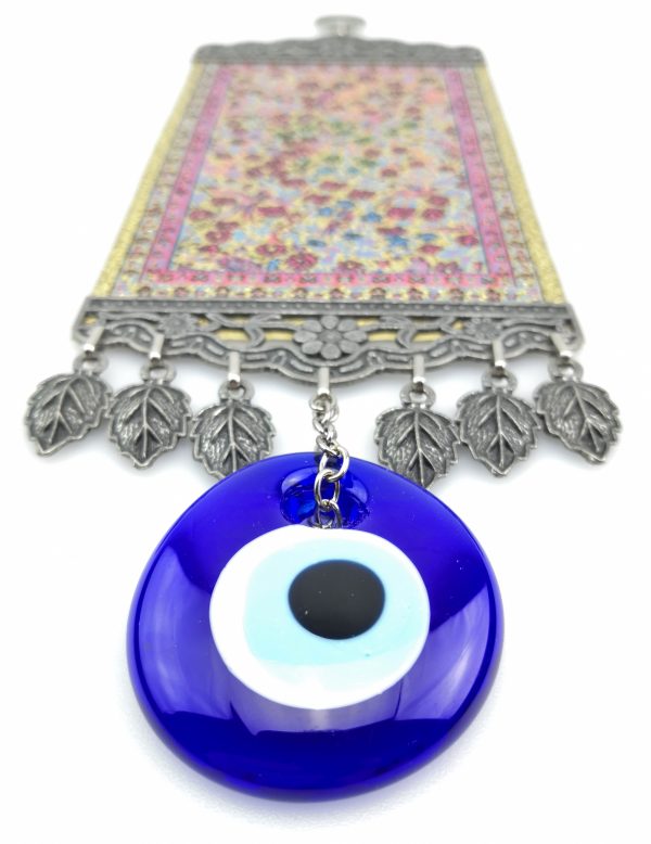 Handmade Turkish Carpet Wall Hanging - Evil Eye - Nazar Alloy - Image 6