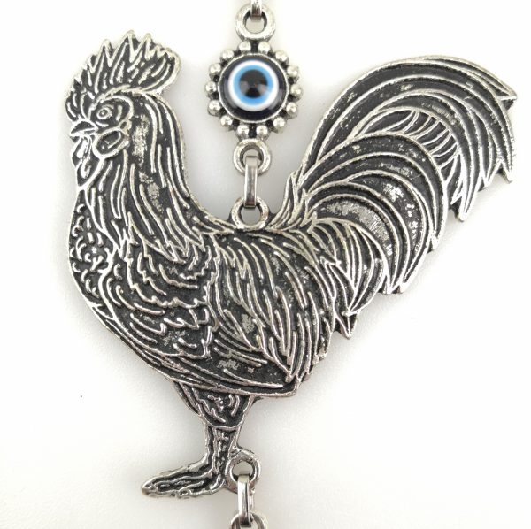 Handmade Rooster Wall Hanging - Evil Eye - Nazar Alloy - Image 3