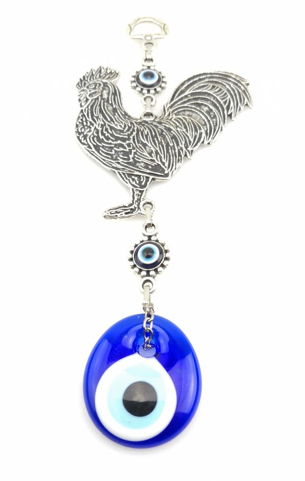 Handmade Rooster Wall Hanging - Evil Eye - Nazar Alloy - Image 5