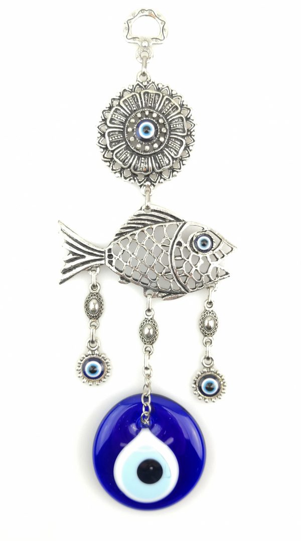 Handmade Fish Wall Hanging - Evil Eye - Nazar Alloy