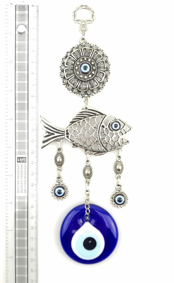 Handmade Fish Wall Hanging - Evil Eye - Nazar Alloy - Image 4