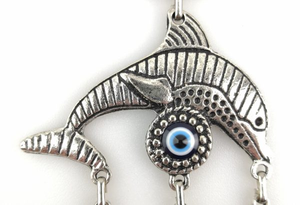 Handmade Dolphin Wall Hanging - Evil Eye - Nazar Alloy - Image 3