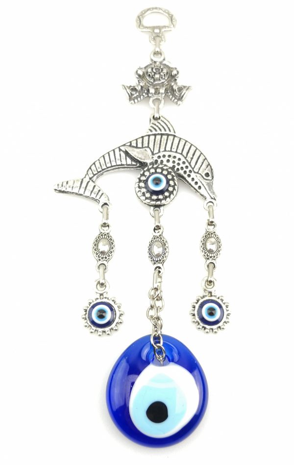 Handmade Dolphin Wall Hanging - Evil Eye - Nazar Alloy - Image 5