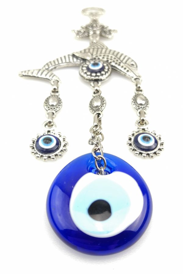 Handmade Dolphin Wall Hanging - Evil Eye - Nazar Alloy - Image 6