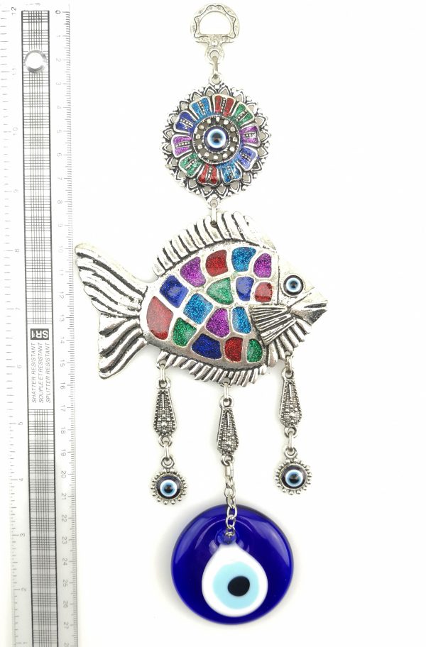 Handmade Fish Wall Hanging - Evil Eye - Nazar Alloy - Image 4