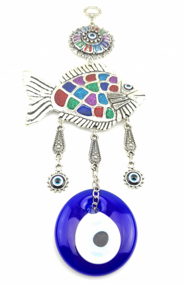 Handmade Fish Wall Hanging - Evil Eye - Nazar Alloy - Image 5