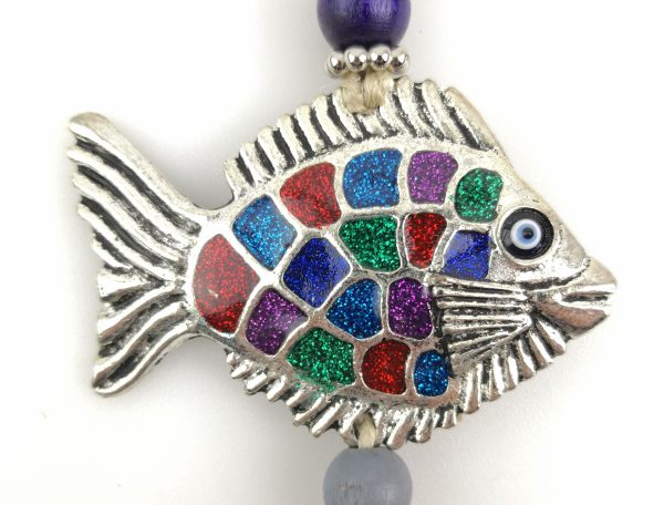 Handmade Fish Wall Hanging - Evil Eye - Nazar Alloy - Image 3