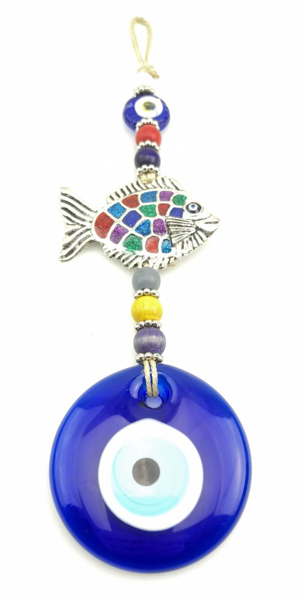 Handmade Fish Wall Hanging - Evil Eye - Nazar Alloy - Image 5