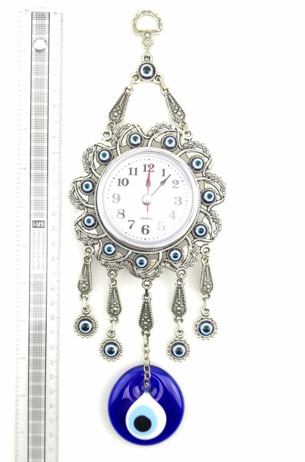 Handmade Wall Clock - Evil Eye Wall Hanging - Nazar Alloy - Image 4