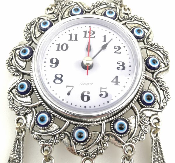 Handmade Wall Clock - Evil Eye Wall Hanging - Nazar Alloy - Image 3