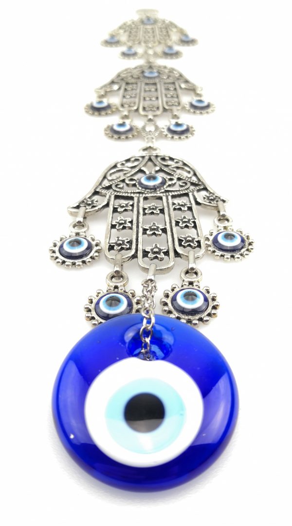 Handmade Hand of Hamsa Wall Hanging - Fatima Evil Eye - Nazar Alloy - Image 6