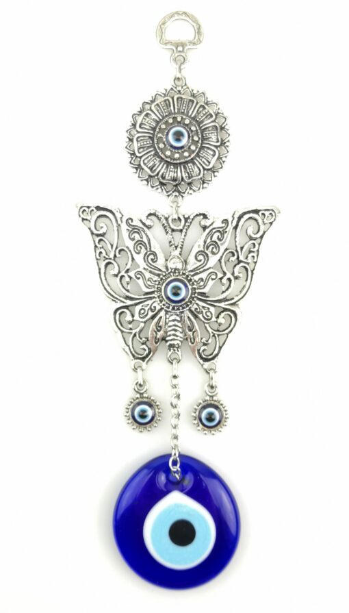 Handmade Butterfly Wall Hanging - Evil Eye - Nazar Alloy