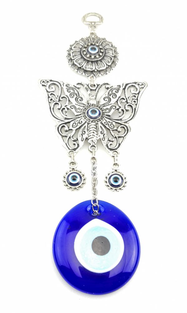 Handmade Butterfly Wall Hanging - Evil Eye - Nazar Alloy - Image 5