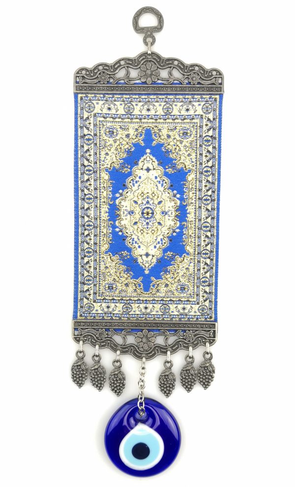 Handmade Turkish Carpet / Evil Eye – Nazar Alloy Wall Hanging