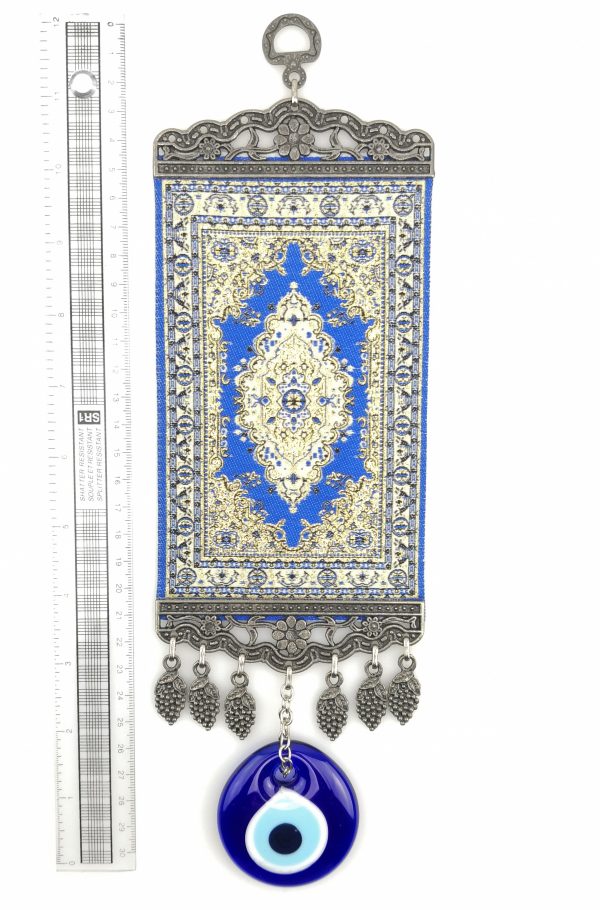 Handmade Turkish Carpet / Evil Eye – Nazar Alloy Wall Hanging - Image 4