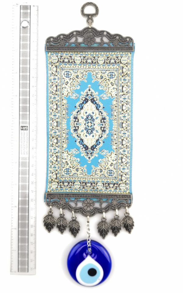 Handmade Turkish Carpet Wall Hanging - Evil Eye - Nazar Alloy - Image 4