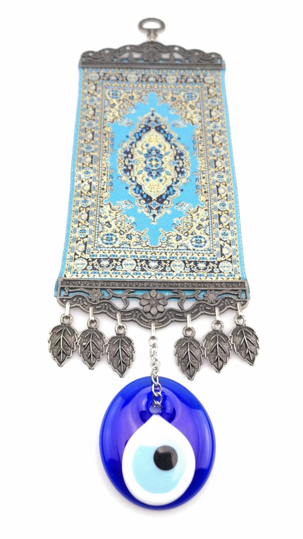 Handmade Turkish Carpet Wall Hanging - Evil Eye - Nazar Alloy - Image 5