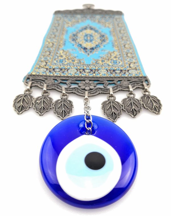 Handmade Turkish Carpet Wall Hanging - Evil Eye - Nazar Alloy - Image 6