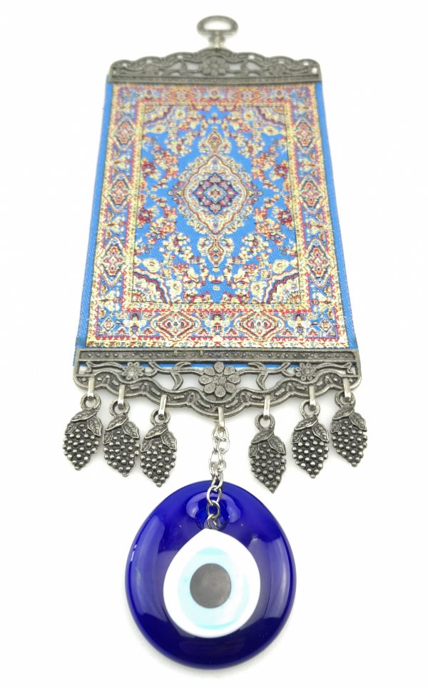 Handmade Turkish Carpet Wall Hanging - Evil Eye - Nazar Alloy - Image 5