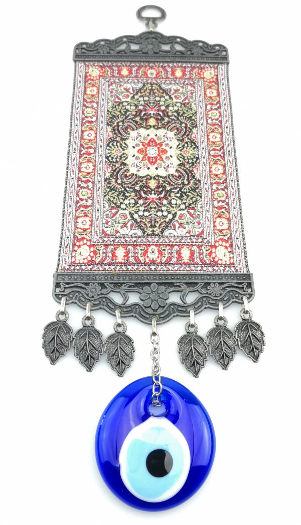 Handmade Turkish Carpet Wall Hanging - Evil Eye - Nazar Alloy - Image 5