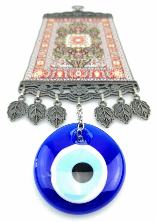 Handmade Turkish Carpet Wall Hanging - Evil Eye - Nazar Alloy - Image 6