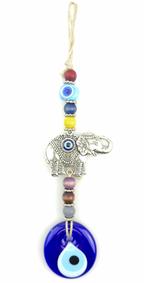 Handmade Elephants Wall Hanging - Evil Eye - Nazar Alloy