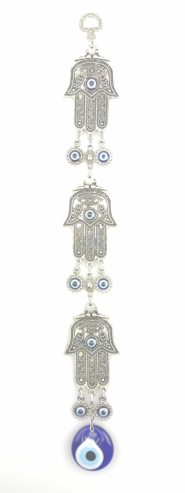 Hand of Hamsa Wall Hanging - Fatima Evil Eye - Nazar Alloy