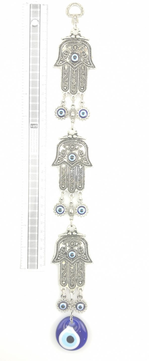 Hand of Hamsa Wall Hanging - Fatima Evil Eye - Nazar Alloy - Image 4