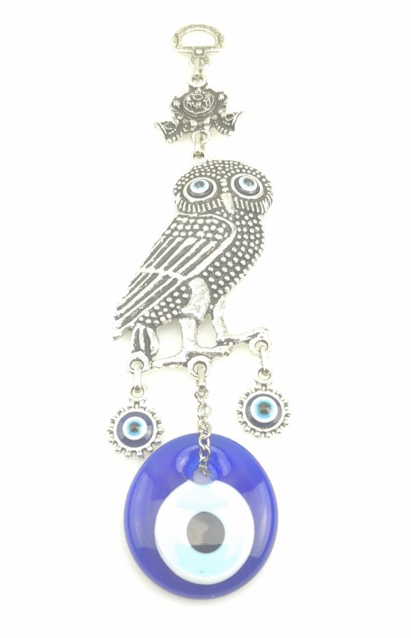 Handmade Owl Wall Hanging - Evil Eye - Nazar Alloy - Image 5