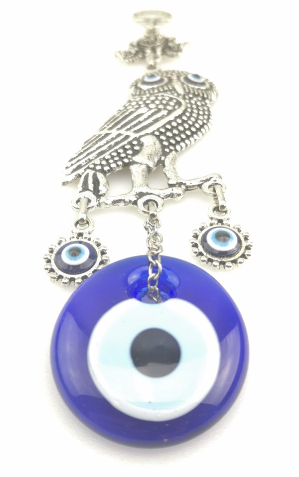 Handmade Owl Wall Hanging - Evil Eye - Nazar Alloy - Image 6