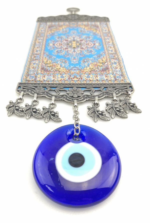 Handmade Turkish Carpet Wall Hanging - Evil Eye - Nazar Alloy - Image 6