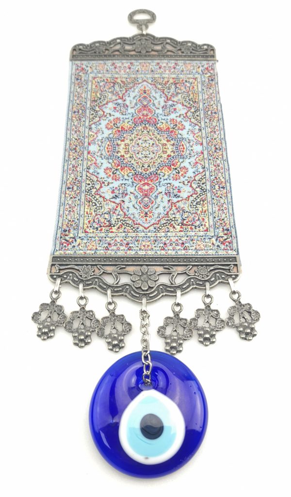 Handmade Turkish Carpet Wall Hanging - Evil Eye - Nazar Alloy - Image 5