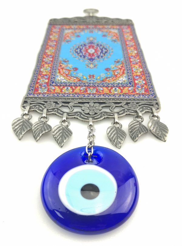 Handmade Turkish Carpet Wall Hanging - Evil Eye - Nazar Alloy - Image 6