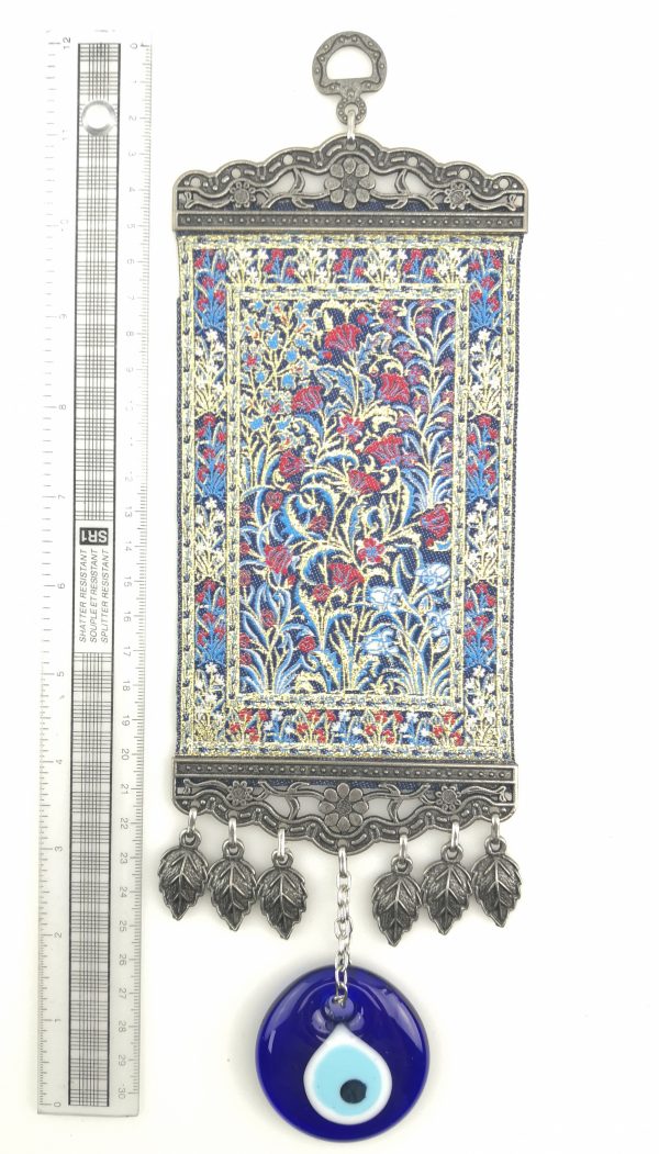 Handmade Turkish Carpet Wall Hanging - Evil Eye - Nazar Alloy - Image 4