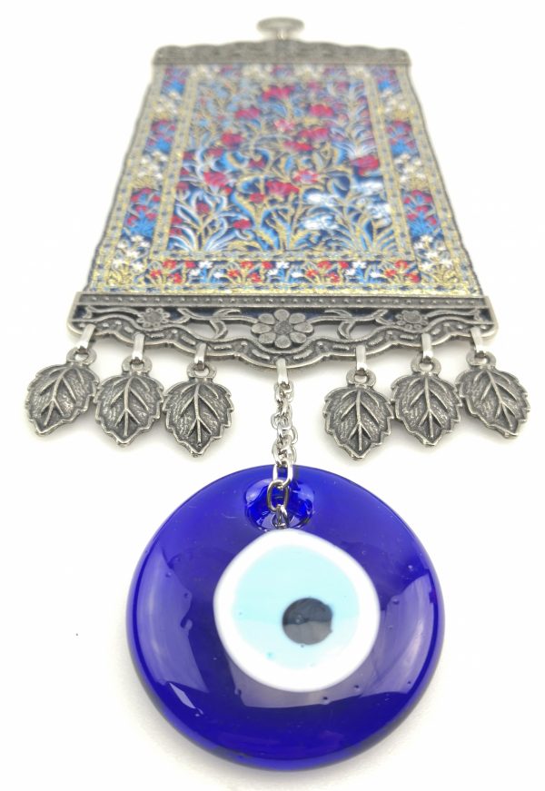 Handmade Turkish Carpet Wall Hanging - Evil Eye - Nazar Alloy - Image 6