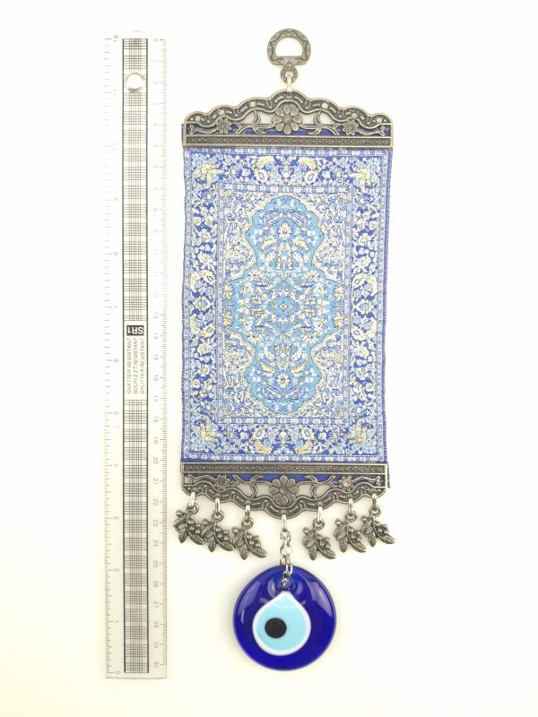 Handmade Turkish Carpet Wall Hanging - Evil Eye - Nazar Alloy - Image 4