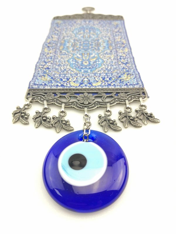 Handmade Turkish Carpet Wall Hanging - Evil Eye - Nazar Alloy - Image 6