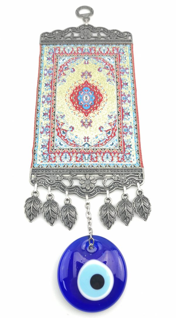 Handmade Turkish Carpet Wall Hanging - Evil Eye - Nazar Alloy - Image 5