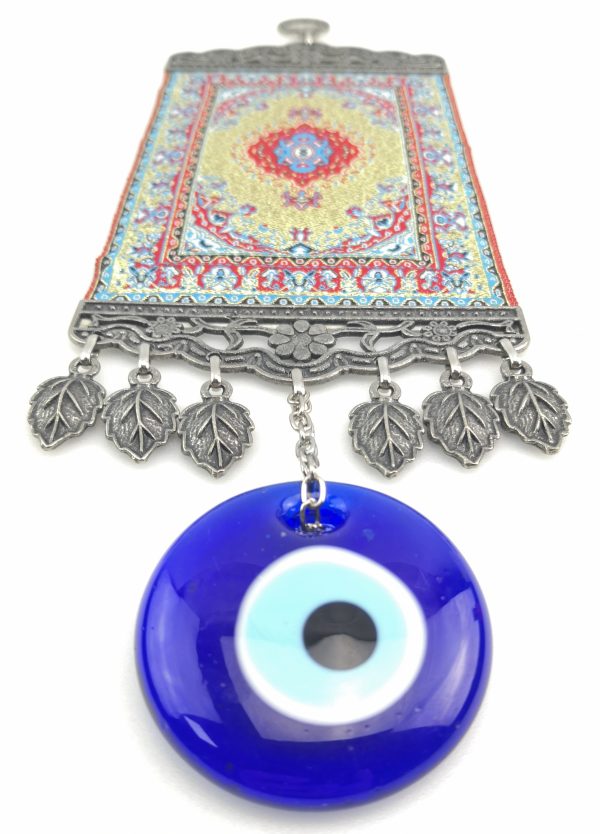 Handmade Turkish Carpet Wall Hanging - Evil Eye - Nazar Alloy - Image 6