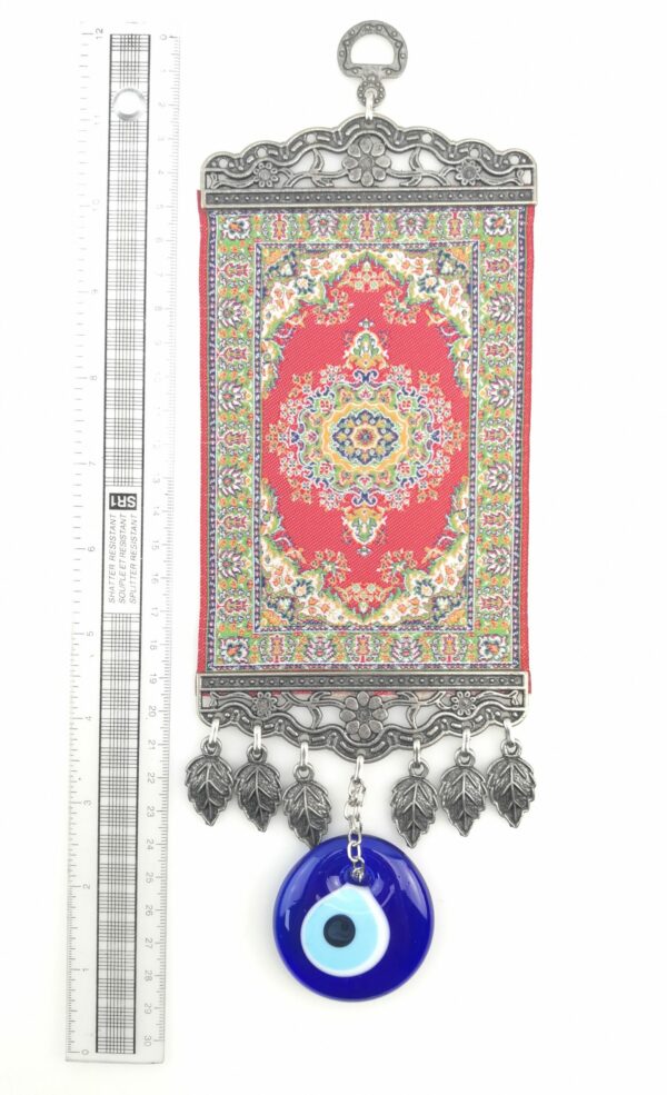 Handmade Turkish Carpet Wall Hanging - Evil Eye - Nazar Alloy - Image 4