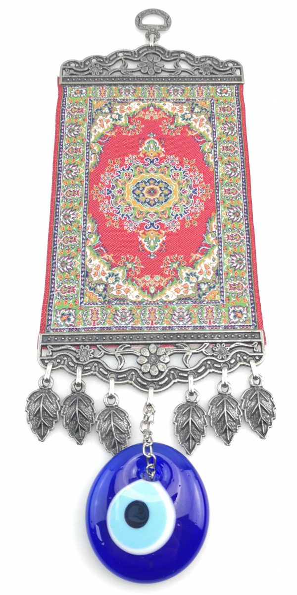 Handmade Turkish Carpet Wall Hanging - Evil Eye - Nazar Alloy - Image 5