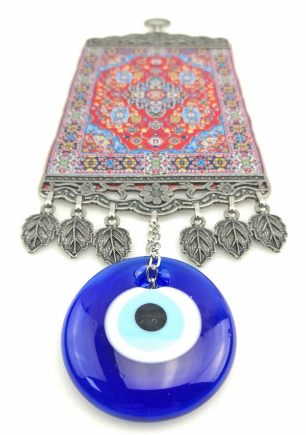 Handmade Turkish Carpet Wall Hanging - Evil Eye - Nazar Alloy - Image 6