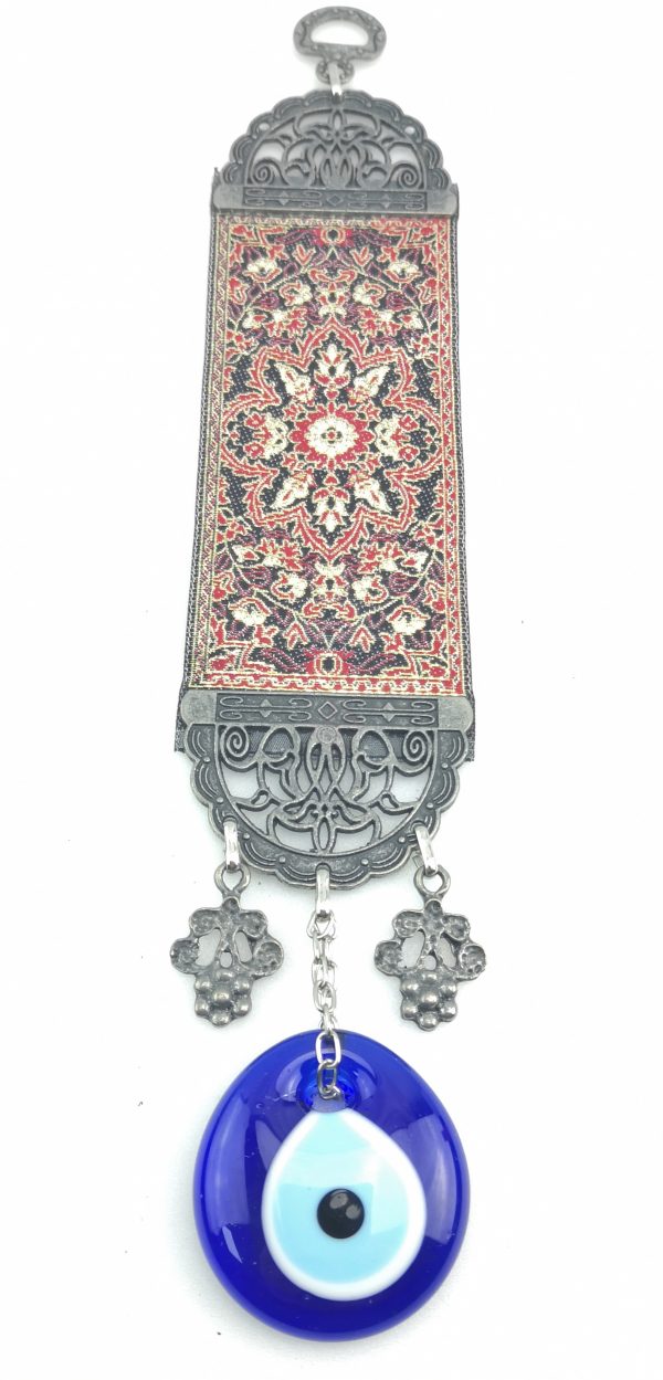 Handmade Turkish Carpet Wall Hanging - Evil Eye - Nazar Alloy - Image 5