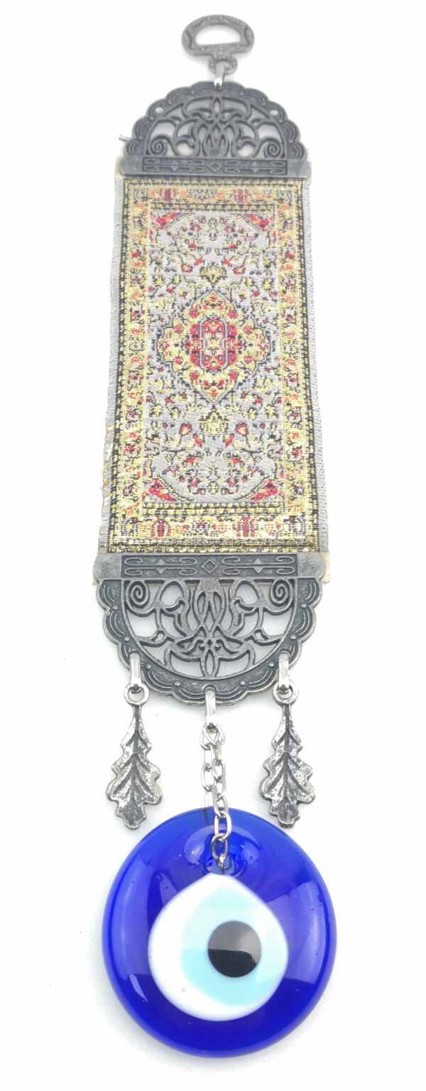 Handmade Turkish Carpet Wall Hanging - Evil Eye - Nazar Alloy - Image 5